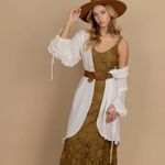 NWOT Joyfolie Carmel Slip Dress in Bistre Size XS Green Photo 3