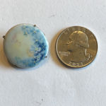 Vintage Victorian Floral Hand Painted Ceramic Round Brooch Blue Photo 2