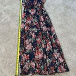 Kate and Lilly Maxi Dress Color Blue/Burnt Orange Flowers Multi Size 6 Blue Photo 8
