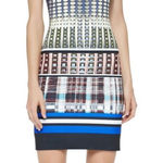 Clover Canyon  Donegal Print Dress Sleeveless Sheath Neoprene Jersey Photo 0