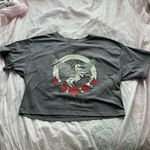 Forever 21 F21 Grey Graphic Cropped Tee Photo 0