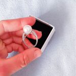 Large Ring Sculpture with Pearl And Crystals Photo 3