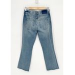 AMO Kick Crop Jean Frayed Raw Hem Distressed Light Wash Sweet Cheeks Women's 25 Blue Photo 4