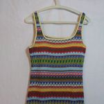 SheIn Boho Striped Sleeveless Tank Dress Square Neck Split Thigh Long Maxi Sz L Photo 1