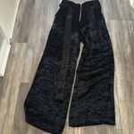 Proenza Schouler  Black Crushed Velvet Belted Pants size 2 Photo 7