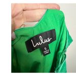 Lulus Lulu’s Chic Style Green Floral Jacquard Satin High-Low Midi Wrap Dress Sz. S Photo 5