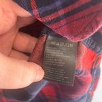 BDG Womens XS Flannel Red Blue Plaid Button Up Shirt Long Sleeve Casual Top Fall Photo 5