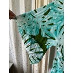 Hula Bay Women's Green Hawaiian Monstera Flowy Waterfall Bell Sleeves Blouse XL Photo 2