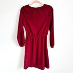 Bass Flowy Long Sleeve Blouson Mini Dress Crimson Burgundy sz XS Red Photo 4