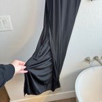 Windsor NWT  M Black Mesh Bell Sleeve Maxi Dress Square Neck Slit Formal Gown Y2K Photo 3