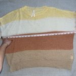 Dreamers By Debut Oversized White Orange Tan Stripe Knit Sweater Sz Sm Photo 3