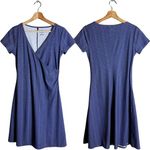 prAna Nadia Short Sleeve Wrap Mini Dress Women's XS Purple Active Activewear Photo 1