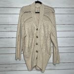Free People Cable Cardi Knit Cardigan Sweater Ivory Size Small Photo 2
