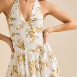 Altar'd State NEW Altar’d State Yellow Halter Floral Maxi Dress Size Large NWT Photo 1