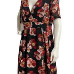 Madewell Tulip/ Slit Sleeve Mini Dress French Rose V Neck Black Red Faux Wrap 8 Photo 3