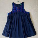 Pim + Larkin Blue Top with Embroidered Details Photo 0