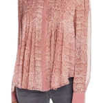 Joie NWT  100% Silk Tassa Elegant Snake Print Pintuck Blouse Pink Lined Sz Small Photo 0