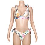 SOAH SOUL OF A HIPPIE Ella Bikini Top & Bottom, White Floral, Medium Photo 5