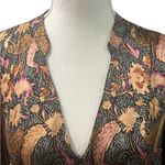 MELLODAY V Neck Tunic Top Mini Dress Floral Tiered Long Sleeve Pullover L Photo 2