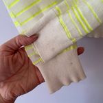 ALC Frank A.L.C. Cream Neon Yellow Striped Crewneck Pullover Sweater Lightweight size XS Photo 8