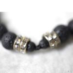 Source Unknown Everyday Casual Beach Party Black Lava Rock/Colorful Beaded 5" Stretch Bracelet Photo 2