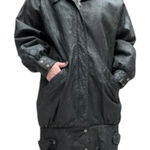 wilson's leather Vintage  Black Long Bomber Jacket Medium Fit Biker Style Photo 0