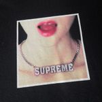 Supreme  Girl Necklace Lips Black Tee Shirt Large Graphic Tee Photo 1