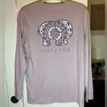 Ivory Ella  Lavender Long Sleeve Pocket Tee Shirt w Mándala Elephant S EUC Photo 2