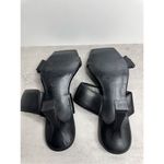 Open Edit  Sandals Size 7.5 Qarly Heeled Black Open Square Toe Slip On Heels Photo 7