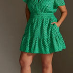 Anthropologie The Somerset Mini Dress: Eyelet Edition In Green XL Photo 0