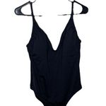 Kona Sol  V Neck Tank Swimwear Black One Piece Swimsuit Swimwear Large New Photo 4