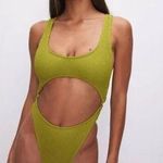 Good American  Womens Always Fits Monokini Swimsuit Chartrusse Green 00/0 XXS/XS Photo 0