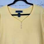 Karen Scott Women's Size XL Butter Yellow Henley Soft Cotton 3/4 Sleeve T Shirt Photo 6