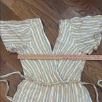 Altar'd State  Yellow, Grey and White Striped Romper Lined Photo 9