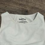 Garage ribbed high neck crop top in beige/cream Photo 2
