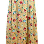 Vintage cottagecore pleated wildflower midi skirt Tan Size 6 Photo 0