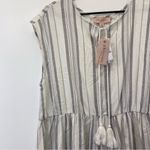 Philosophy NWT sleeveless striped peplum top with tassel tie keyhole Photo 3