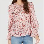 Rachel Zoe Red and Pink Lip Patterned Blouse Size Medium Photo 1