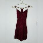 City Triangles  Burgundy Glitter Lace Mini Dress Size 1 Formal Event Style Photo 2