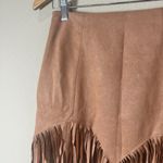 New NWT Relish NoLess Fringe Faux Suede Mini Skirt Size Medium Brown Photo 3