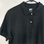 NWT Lands End Black Short Sleeve Feminine Fit Interlock Polo Shirt Size Large Photo 2