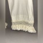 Marella white linen pants fringe bottom size 10 women’s Photo 1