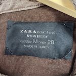 ZARA Women's Medium Special Edition Chocolate Brown Stretchy Oversized Blouse Photo 4