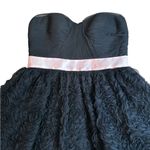 Adrianna Papell Adrianna Papel Evening Strapless Dress Rossette Tulle Black Party HOCO Size 2 Photo 1