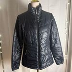 Eddie Bauer  Black Glossy Puffer Jacket with Stand-Up Collar Photo 0