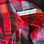 Alice + Olivia Edyth Red & Black Plaid Blouse Top Size Large Photo 6