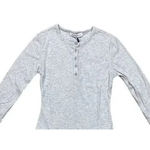 We Wore What NWT Longsleeve Crewneck Henley Bodysuit Buttons XXS Heather Grey Photo 2