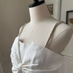 Bagatelle NWT  White Large Bow Crop Top Rhinestone Straps 8 Photo 3