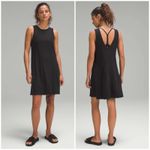 Lululemon Ribbed Modal-Cotton Dress Black NEW Size 10 Athletic Loose Fit Photo 1