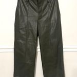 Madewell  • slim emmett wide-leg pants in vegan leather in dried olive sz 26 Photo 4